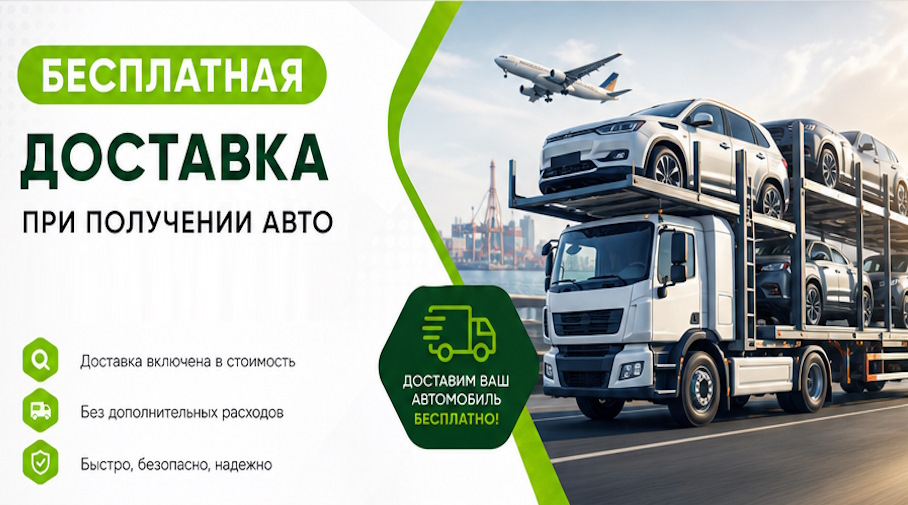 Акция! Бесплатная доставка по Кузнецке при получении авто
